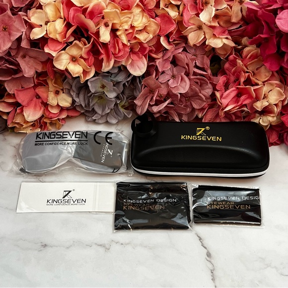 KINGSEVEN Oversized Retro Brown Gradient Crystal Gold Polarized Sunglasses - Picture 14 of 16